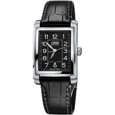 Rectangular Date 24.5 Stainless Steel / Black - Arabic