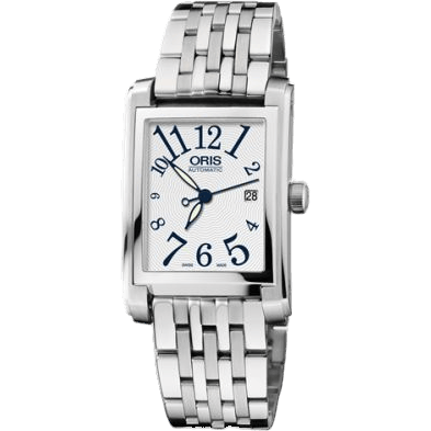 Rectangular Date 24.5 Stainless Steel / Silver - Arabic / Bracelet