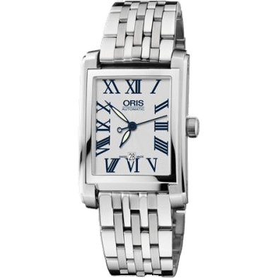 Rectangular Date 24.5 Stainless Steel / Silver - Roman / Bracelet