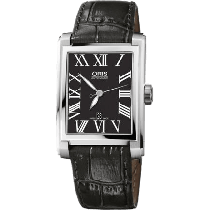 Rectangular Date 30 Stainless Steel / Black - Roman