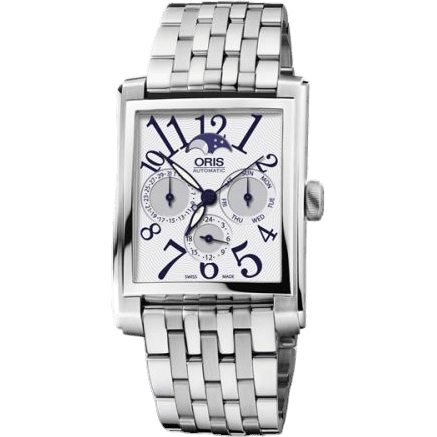 Rectangular Complication Stainless Steel / Silver - Arabic / Bracelet