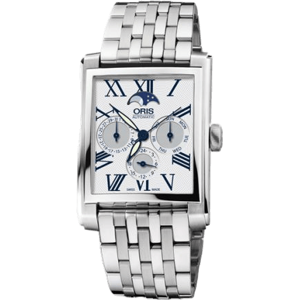 Rectangular Complication Stainless Steel / Silver - Roman / Bracelet