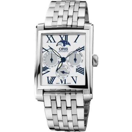 Rectangular Complication Stainless Steel / Silver - Roman / Bracelet
