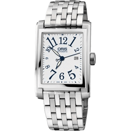 Rectangular Date 30 Stainless Steel / Silver - Arabic / Bracelet