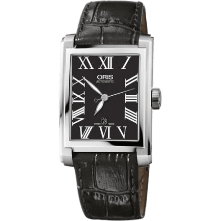 Rectangular Date 30 Stainless Steel / Black - Roman
