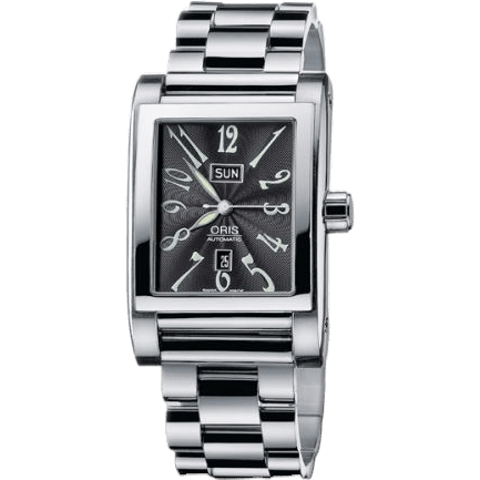 Rectangular Day Date 30 Stainless Steel / Black / Bracelet