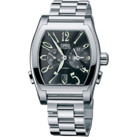 Tonneau Worldtimer Stainless Steel / Black / Bracelet
