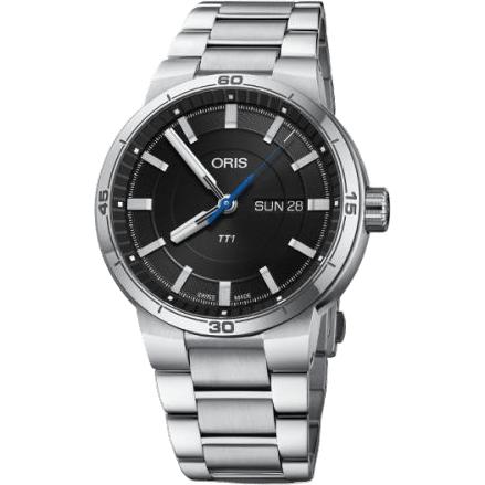 TT1 Day Date Stainless Steel / Black / Bracelet