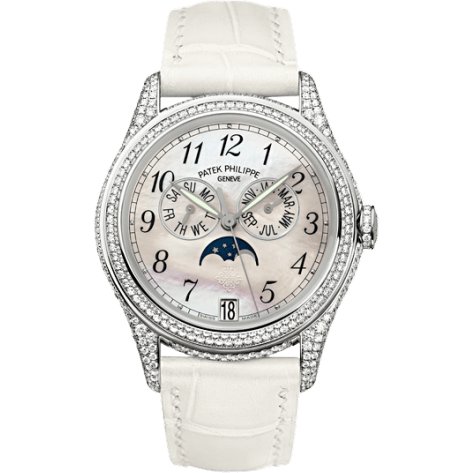 Annual Calendar 4937 White Gold Diamond White Mother of Pearl