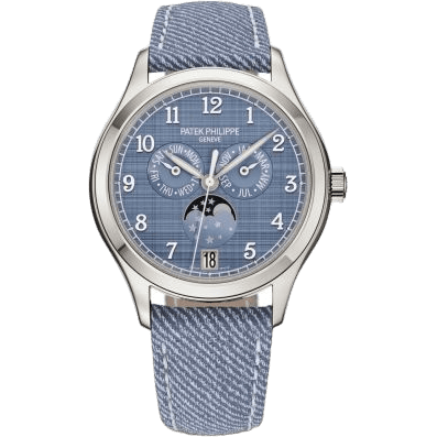Annual Calendar 4946 White Gold / Blue Shantung