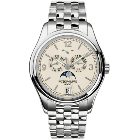 Annual Calendar 5146 White Gold / Cream / Bracelet
