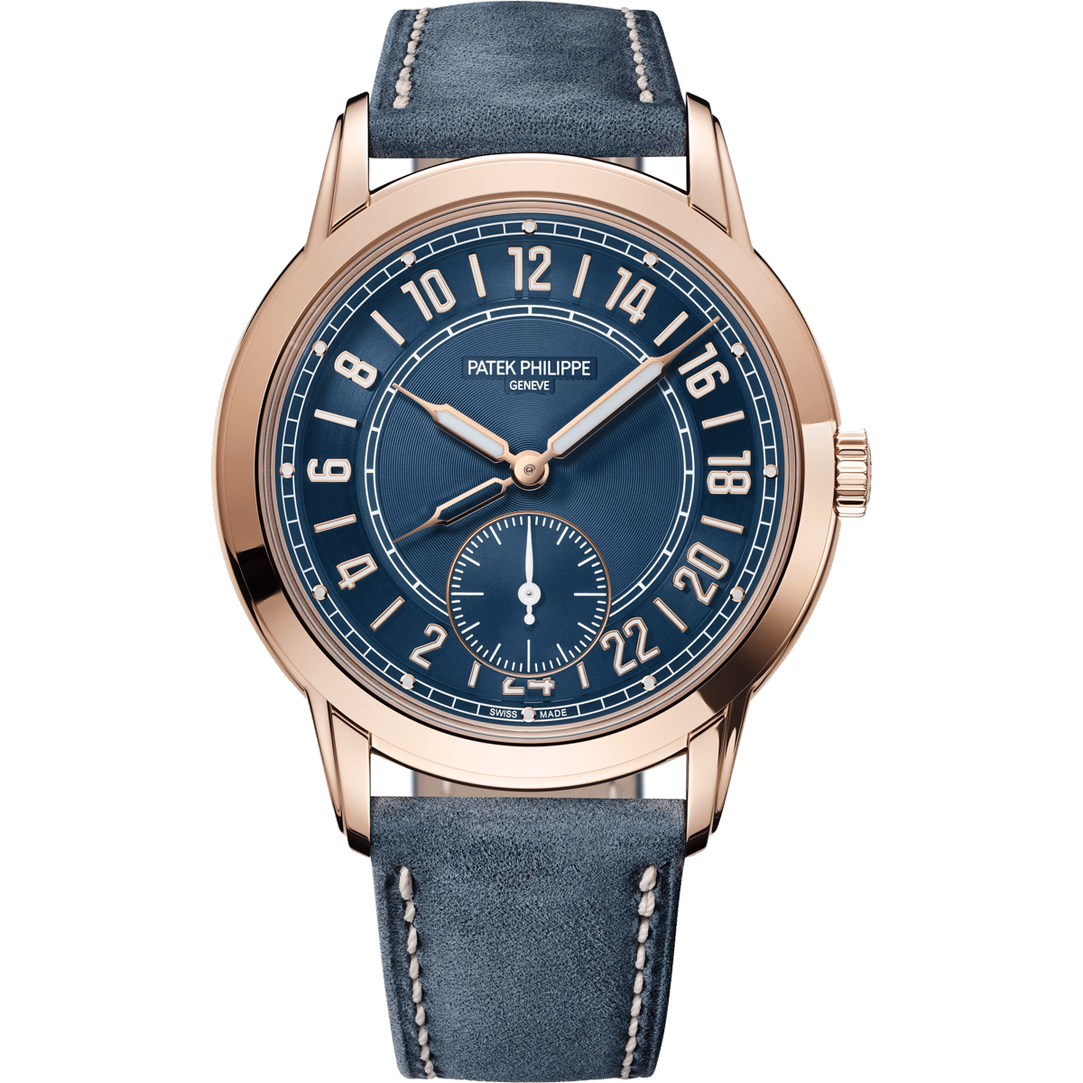 Patek Philippe Calatrava Travel Time 24-Hour Rose Gold / Blue 5224R-001
