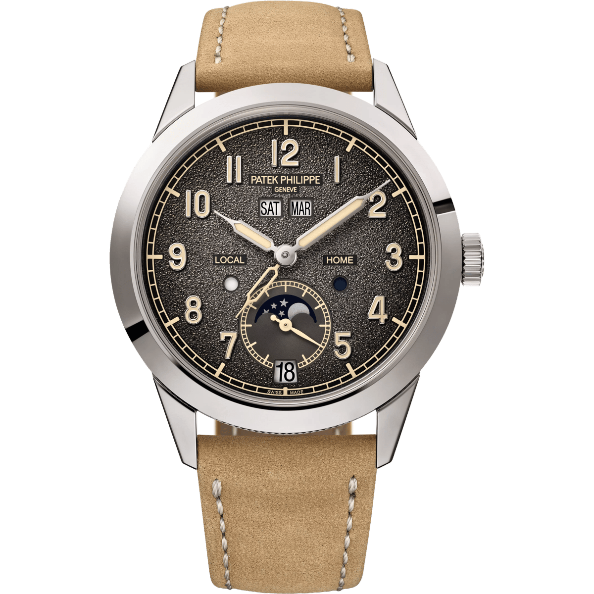 Patek Philippe Calatrava Annual Calendar Travel Time White Gold / Charcoal 5326G-001