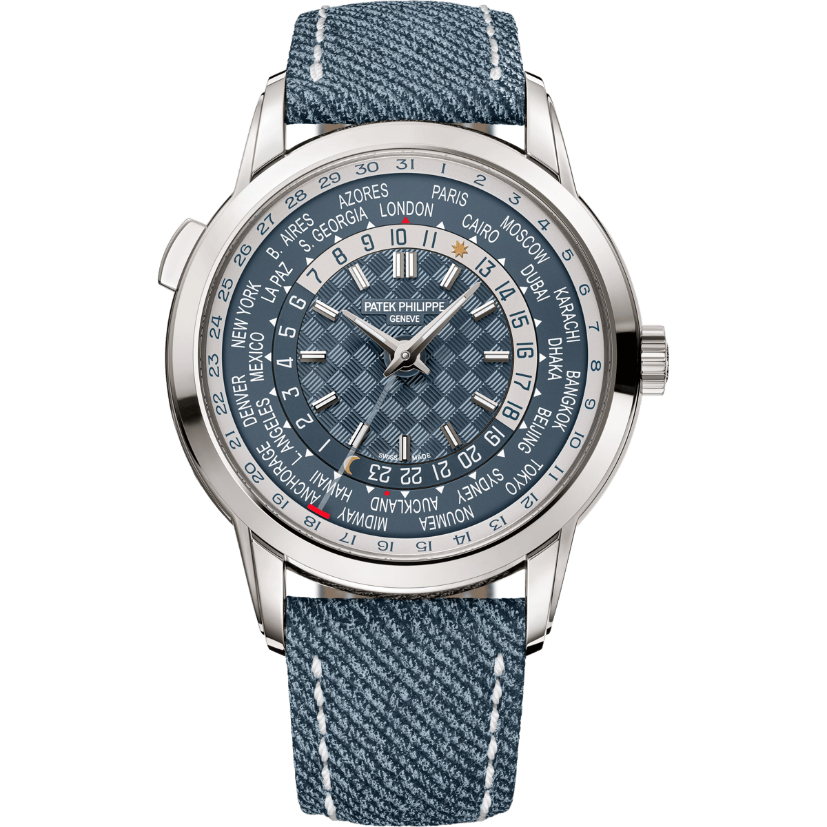 Patek Philippe World Time Date 5330 White Gold / Blue 5330G-001
