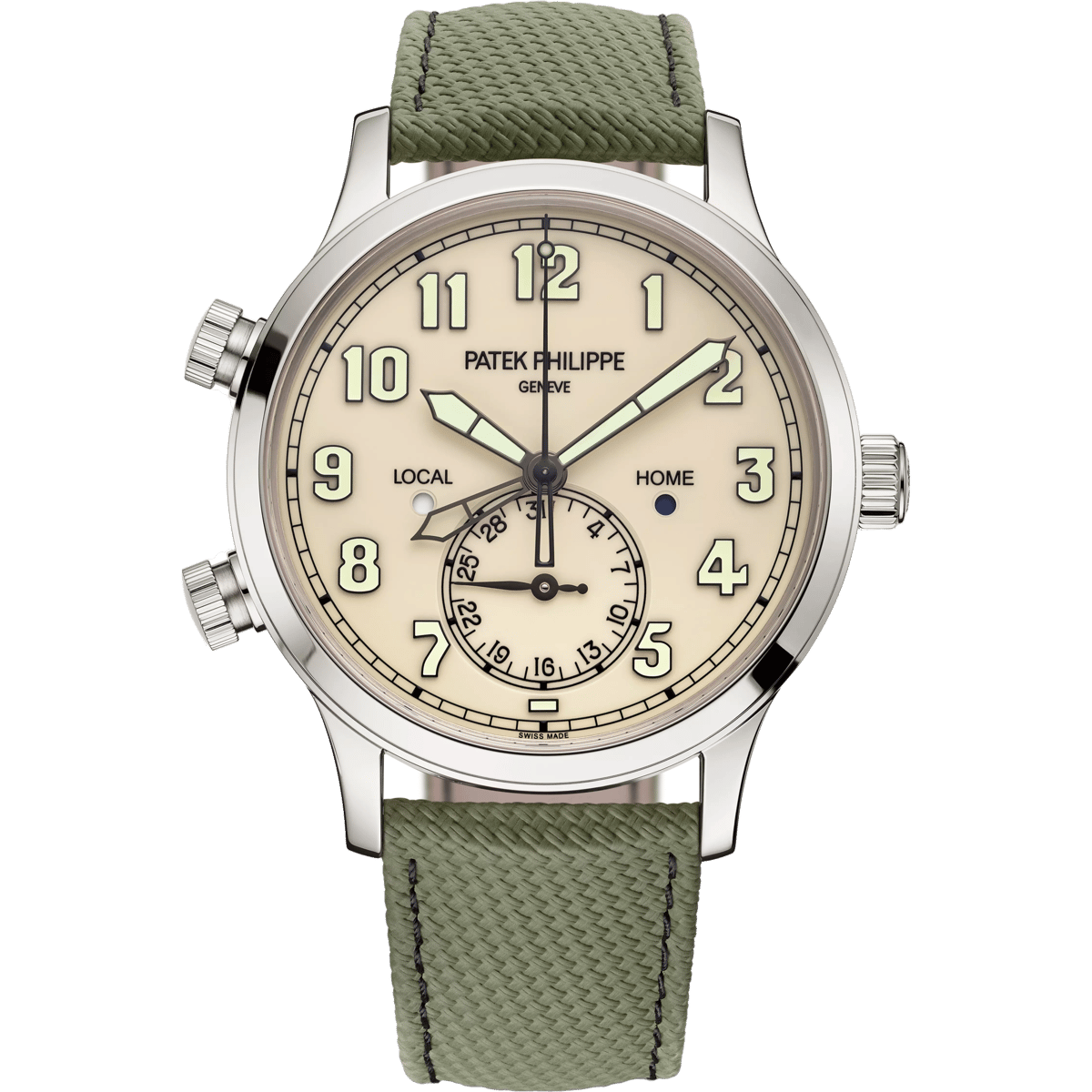 Patek Philippe Calatrava Pilot Travel Time 5524 White Gold / Ivory 5524G-010