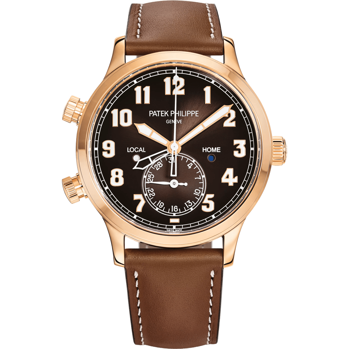 Patek Philippe Calatrava Pilot Travel Time 5524 Rose Gold / Brown 5524R-001