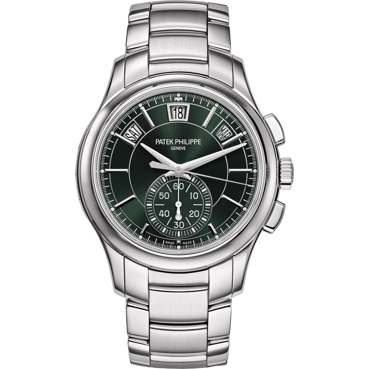 Patek Philippe Annual Calendar Chronograph 5905 Stainless Steel / Green / Bracelet 5905/1A-001