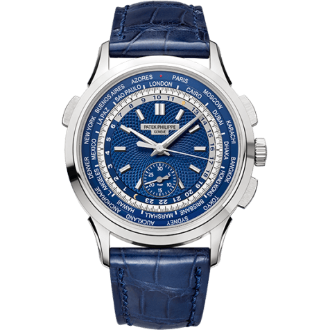 World Time Chronograph 5930 White Gold / Blue / Hong Kong