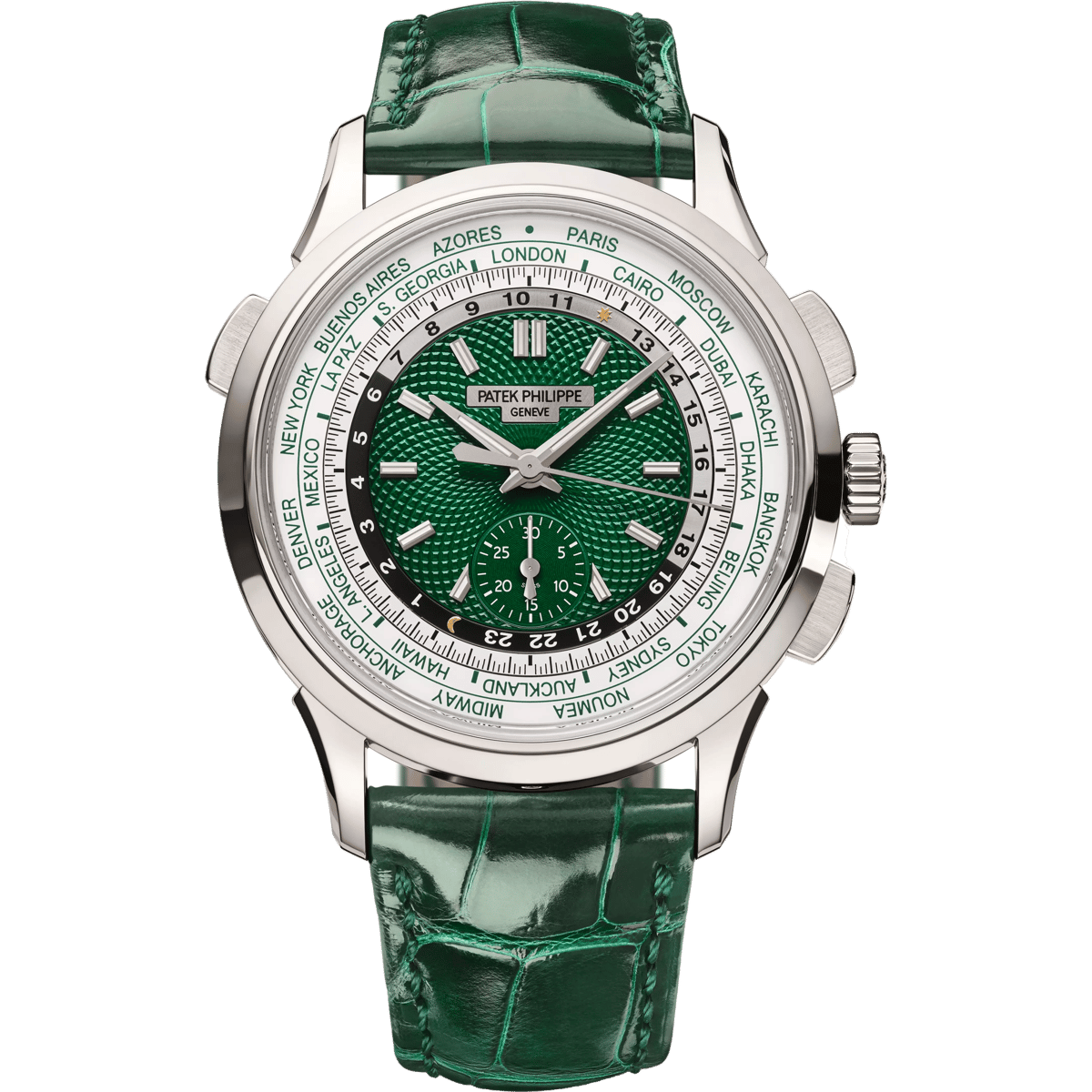 Patek Philippe World Time Chronograph 5930 Platinum / Green 5930P-001