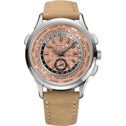 World Time Chronograph 5935 Stainless Steel / Salmon