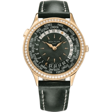 World Time 7130 Rose Gold / Green