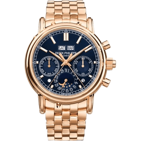 Perpetual Calendar Split-Seconds Chronograph 5204 Rose Gold / Blue / Bracelet