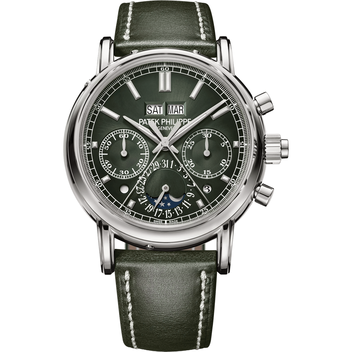 Patek Philippe Perpetual Calendar Split-Seconds Chronograph 5204 White Gold / Olive 5204G-001