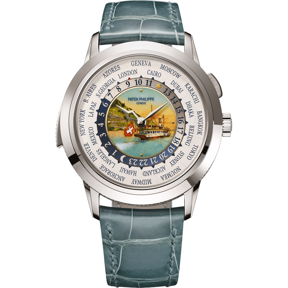 Patek Philippe World Time Minute Repeater White Gold / Lake Geneva Steamboat 5531G-001