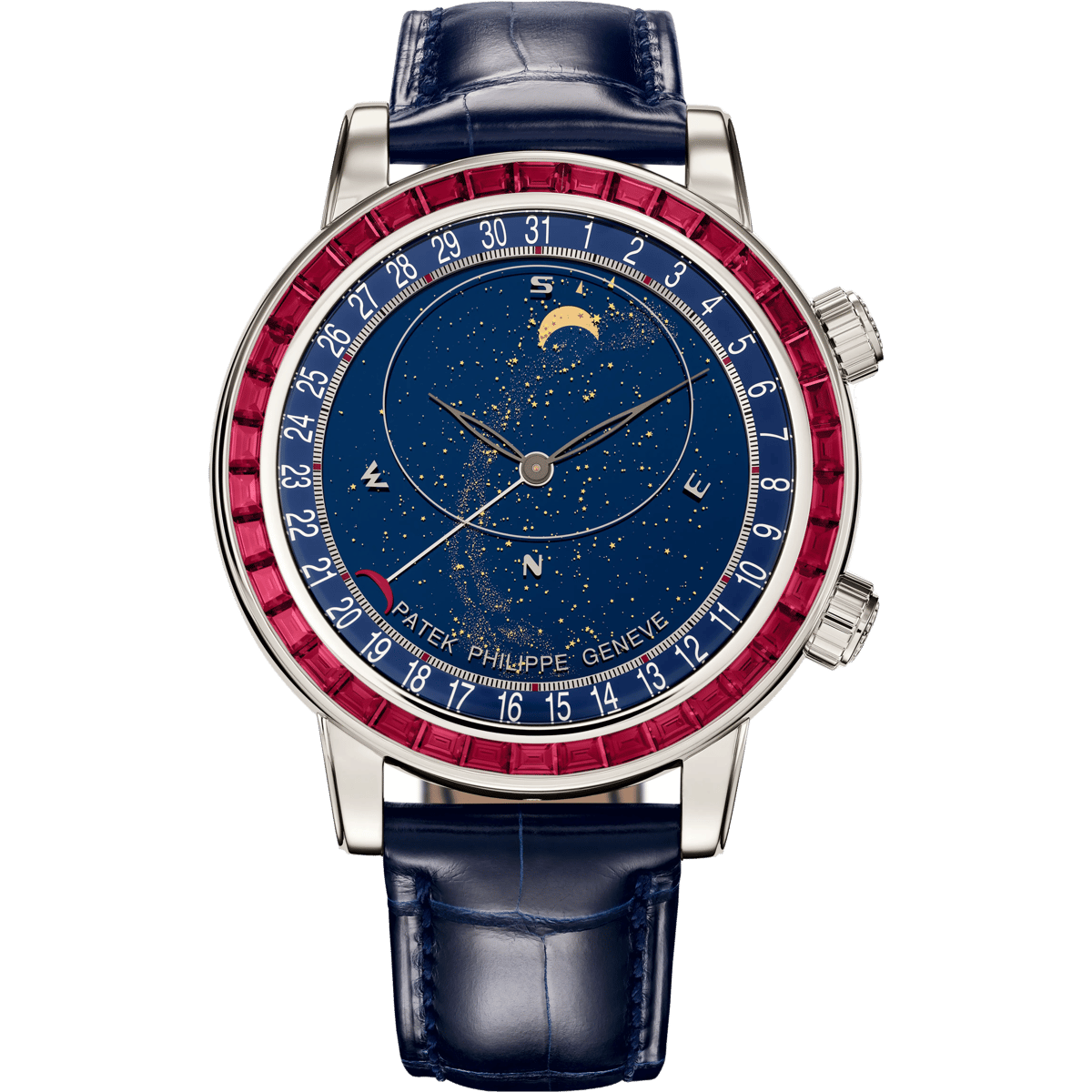 Patek Philippe Celestial 6104 Platinum - Ruby / Blue 6104/12P-010
