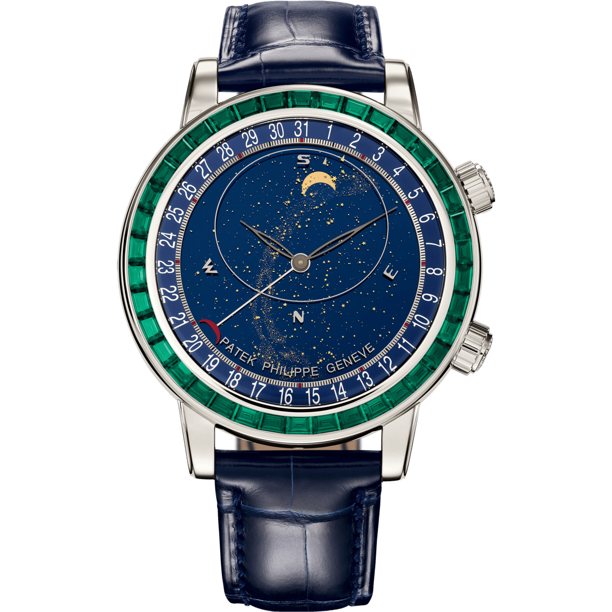 Patek Philippe Celestial 6104 Platinum - Emerald / Blue 6104/13P-010