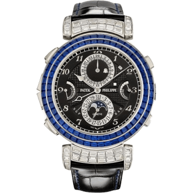 Grandmaster Chime 6300 White Gold - Sapphire / Black
