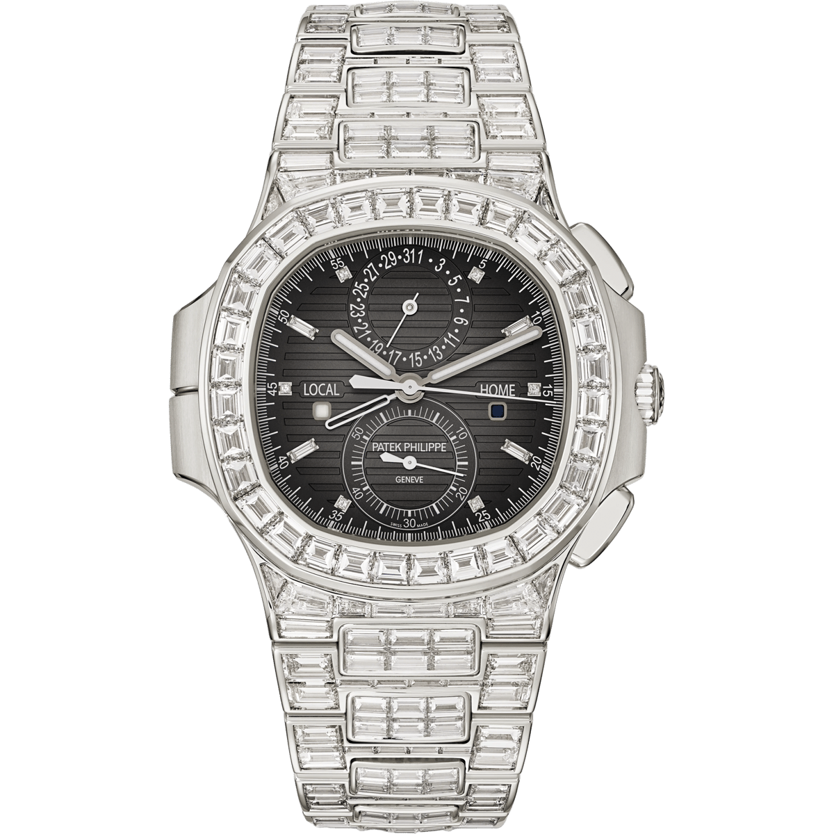 Patek Philippe Nautilus Travel Time White Gold - Diamond / Grey 5990/1400G-001