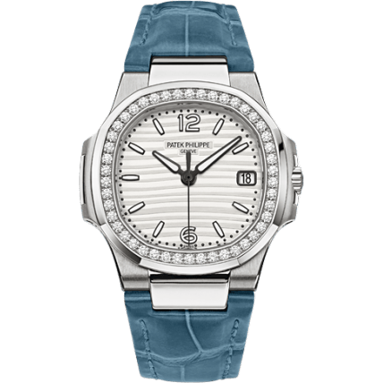 Nautilus 7010 White Gold / Silvery White / Strap