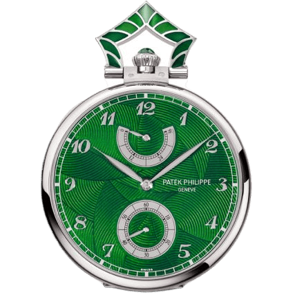Pocket Watch Lepine Power Reserve White Gold / Elephant in the Jungle