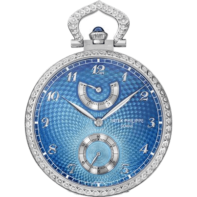 Pocket Watch Lepine Power Reserve White Gold / Kingfisher