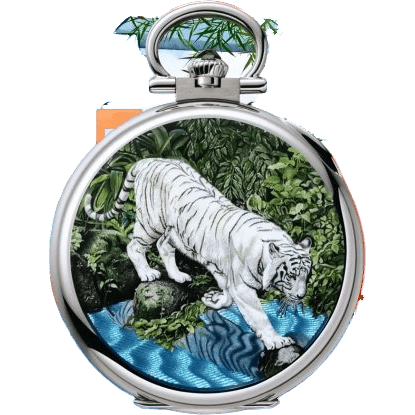 Pocket Watch Lepine White Gold / White Tiger