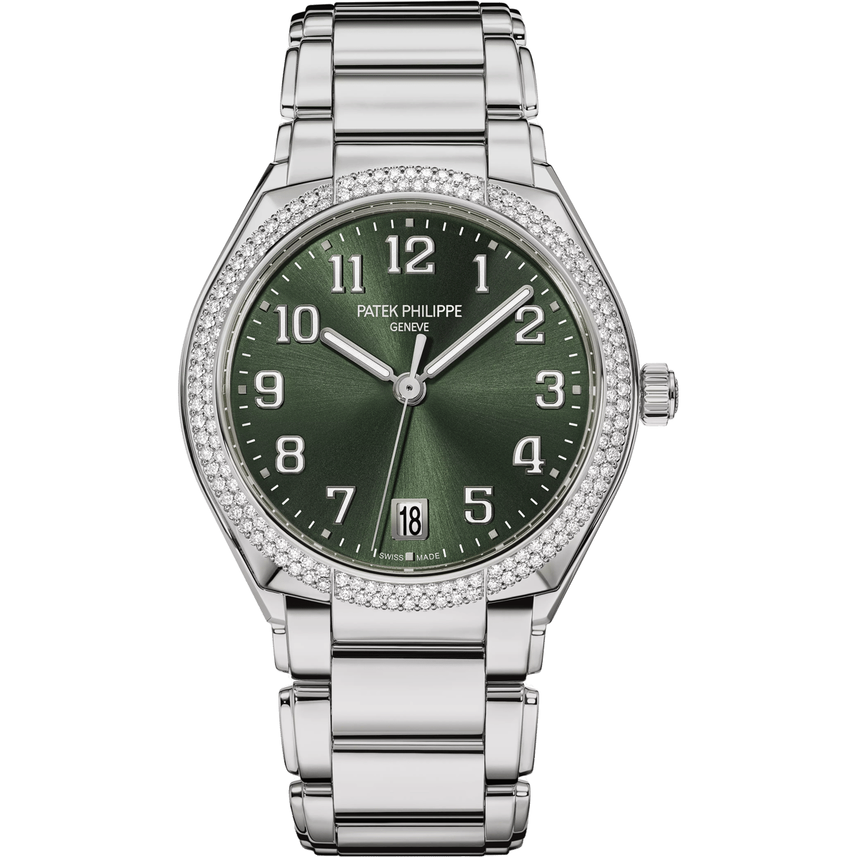 Patek Philippe Twenty-4 Automatic Stainless Steel / Diamond / Olive Green 7300/1200A-011