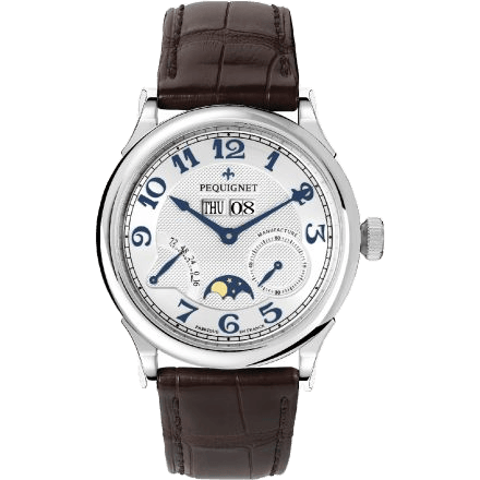 Pequignet Paris Royal Moonphase Blue Numerals / Brown Strap 9007437CG