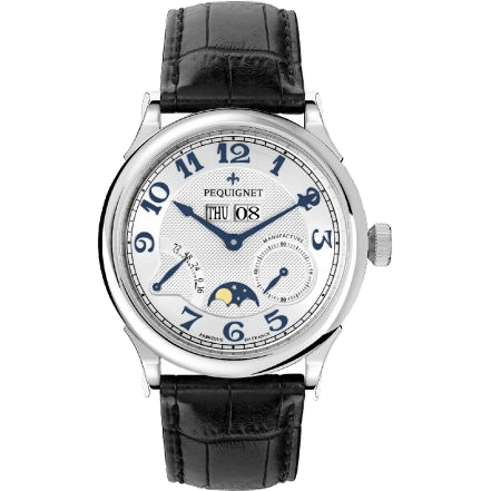 Pequignet Paris Royal Moonphase Blue Numerals / Black Strap 9007437CN