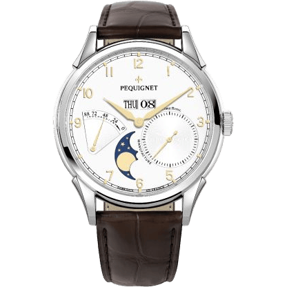Pequignet Royale Grand Sport Moonphase Gilt Numerals / Brown Strap 9030438CG