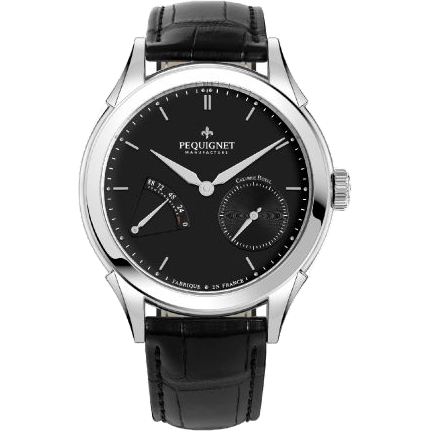 Pequignet Rue Royale Stainless Steel / Black / Black Alligator 9010143CN