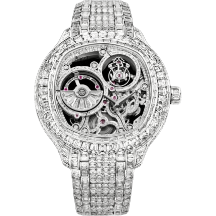 Piaget Emperador Coussin Tourbillon Skeleton White Gold Diamond Bracelet G0A39040