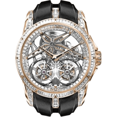 Excalibur Double Flying Tourbillon Rose Gold / Grey / Diamond