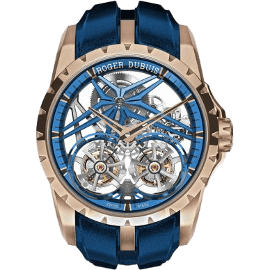 Excalibur Double Flying Tourbillon Rose Gold / Blue