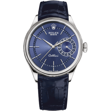 Cellini Date White Gold / Blue / Alligator Blue