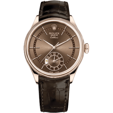 Cellini Dual Time Everose / Brown / Alligator Brown