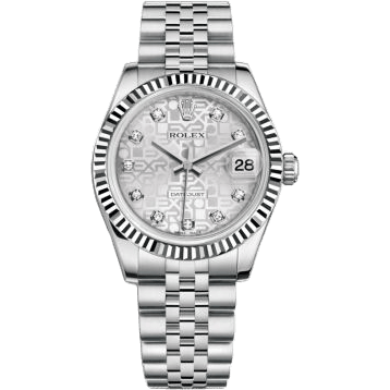 Rolex Datejust 31 Stainless Steel Fluted / Jubilee / Silver Computer 178274-0017