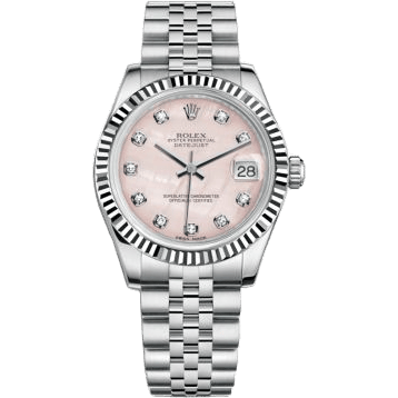 Rolex Datejust 31 Stainless Steel Fluted / Jubilee / Pink MOP Diamond 178274-0043