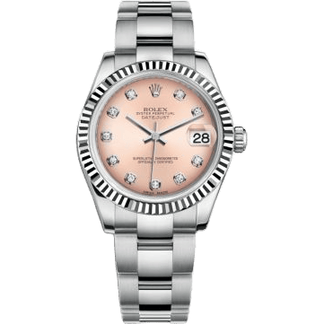 Rolex Datejust 31 Stainless Steel Fluted / Oyster / Pink - Diamond 178274-0053