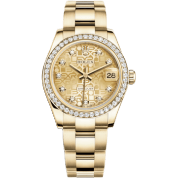 Rolex Datejust 31 Yellow Gold Diamond / Oyster / Champagne Computer 178288-0084